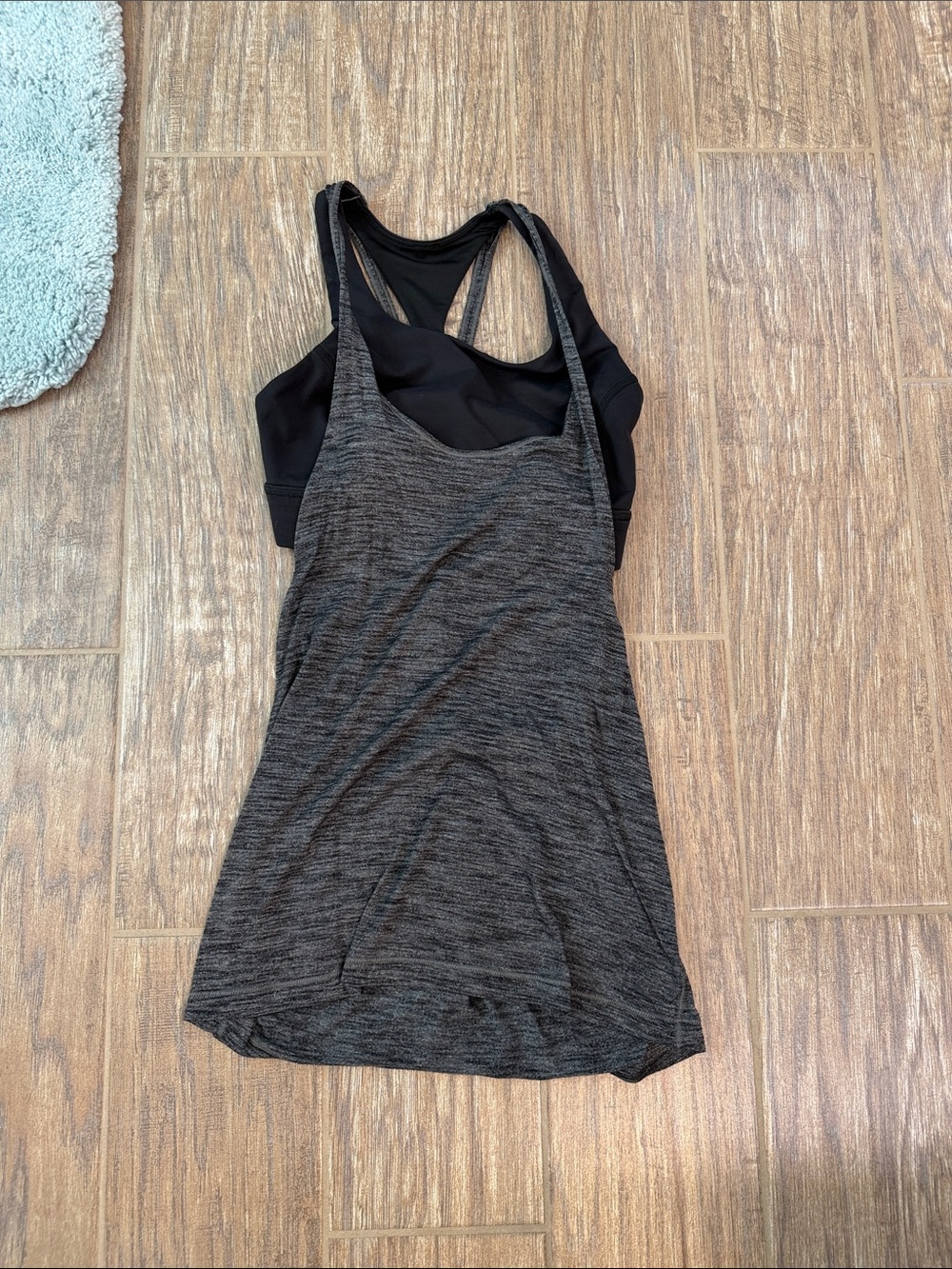 lululemon athletica Black Heather Racerback Tank with Built-In Shelf